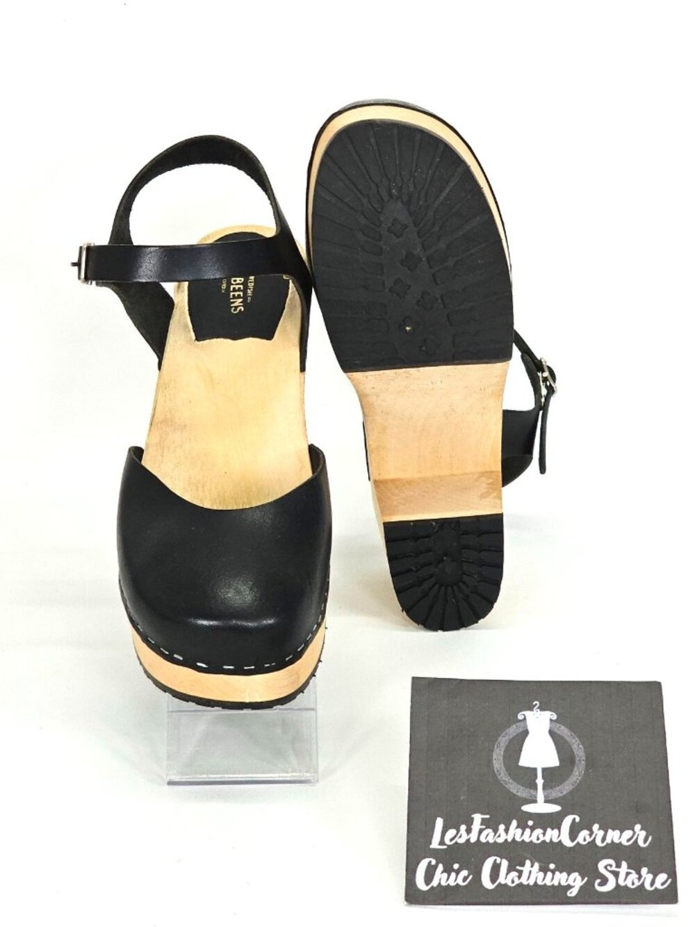 Hasbeen Women's Black Wooden Swedish Krillan Heels Size 41 (10.5) 1865 - Picture 10 of 16